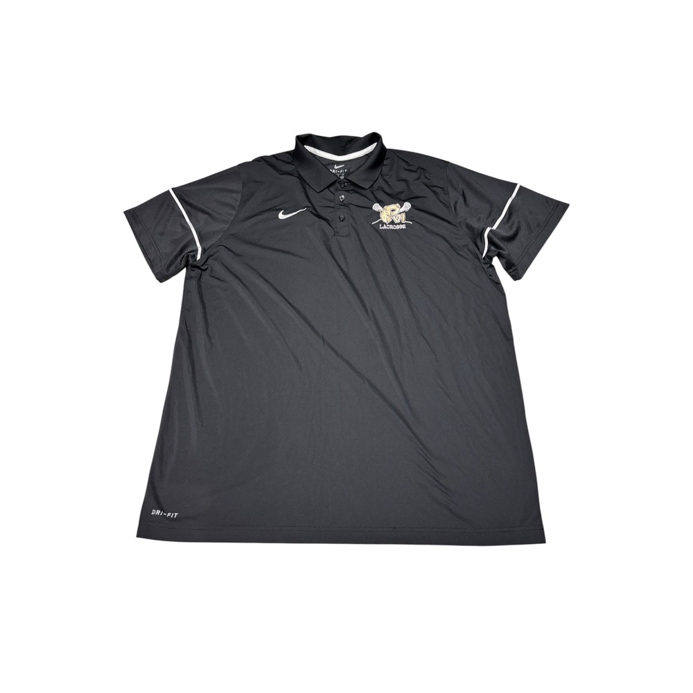 Nike Dri-FIT x PVI Lacrosse Polo Shirt Mens XXL Black 845841-010 Short Sleeve